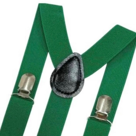 Green Elastic Suspenders - Picture 1 of 2